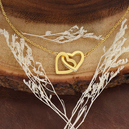 To My Mom, I Will Always Be Your Little Boy, Interlocking Hearts Necklace, Gift from Son