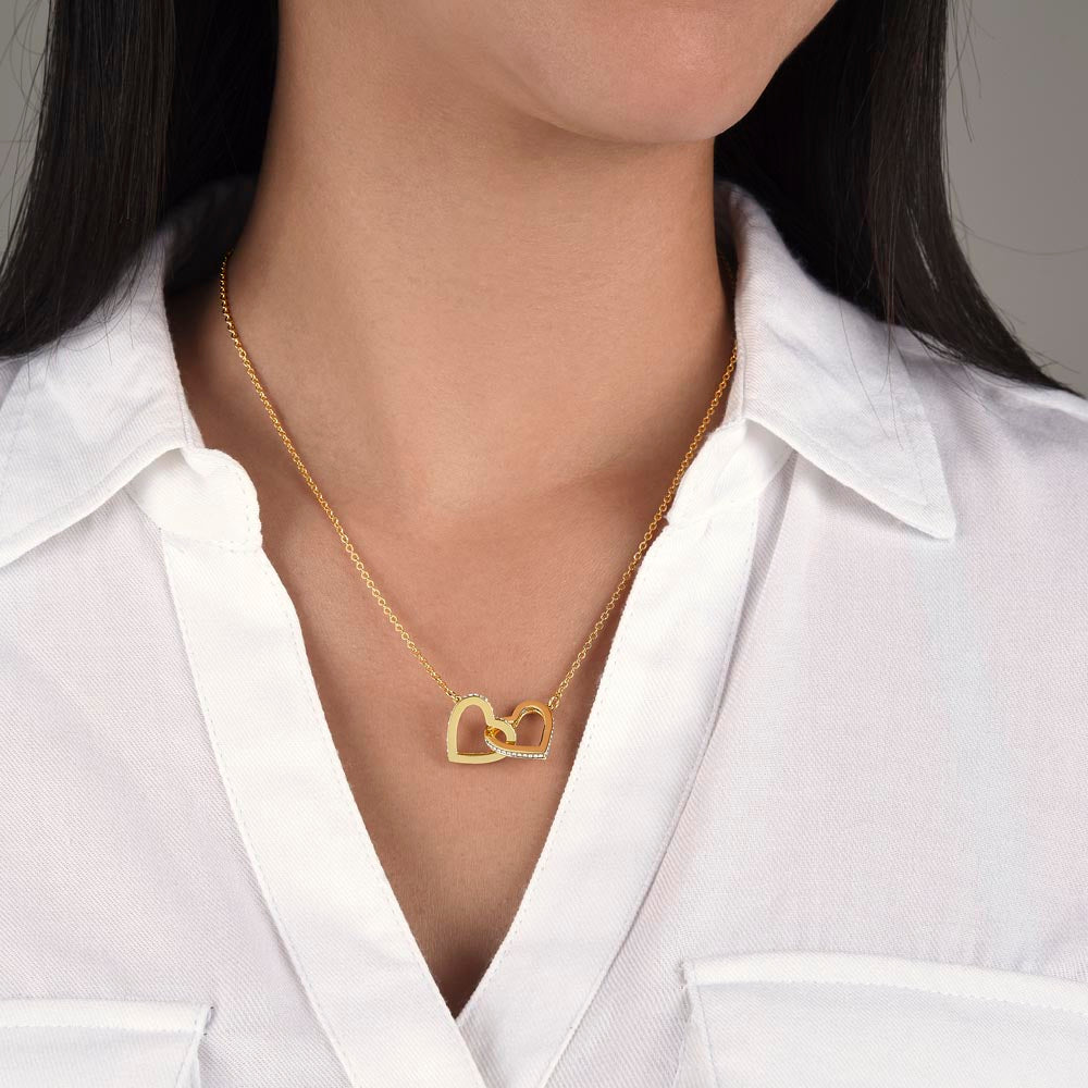 To My Mom, I Will Always Be Your Little Boy, Interlocking Hearts Necklace, Gift from Son