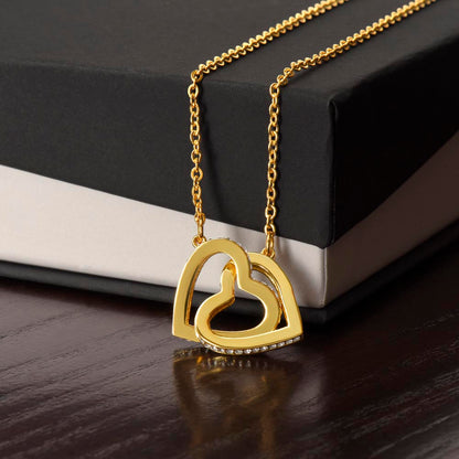 To My Mom, To Me You Are the World, Interlocking Hearts Necklace, Gift from Daughter