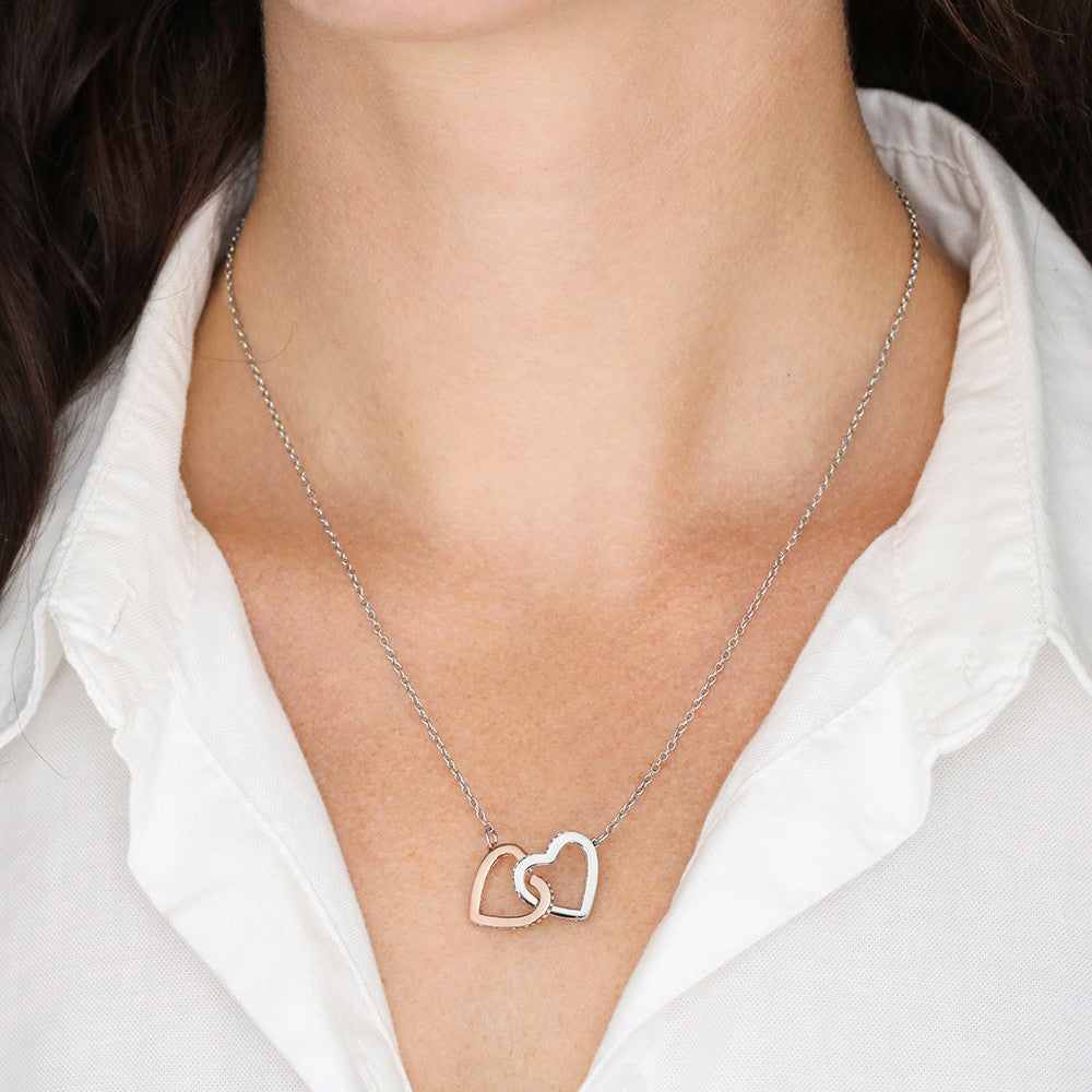To My Mom, I Will Always Be Your Little Boy, Interlocking Hearts Necklace, Gift from Son