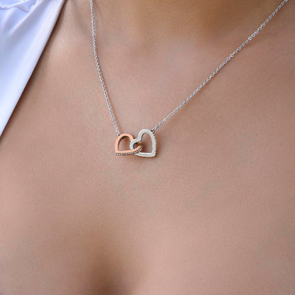 To My Mother, Thank You For Always Being There, Interlocking Hearts Necklace, Gift from Daughter