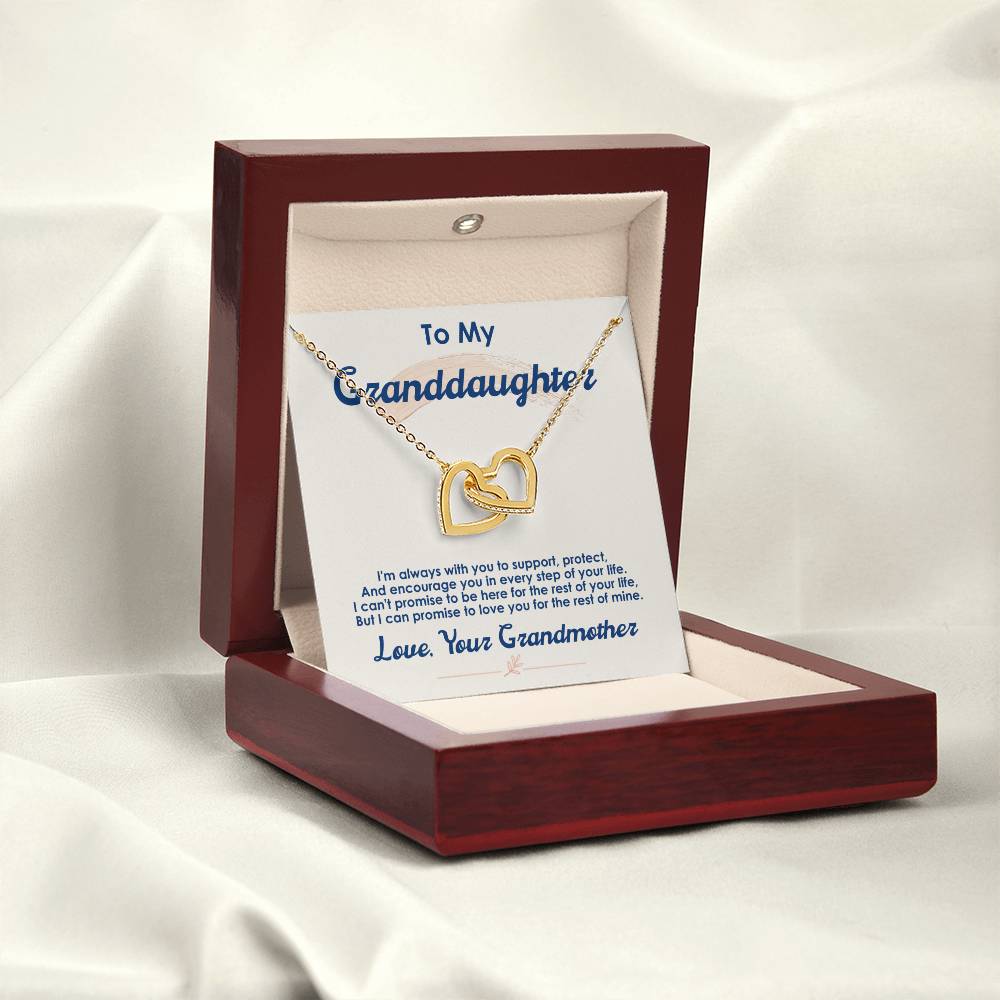 To My Granddaughter, I Love You For The Rest Of My Life, Interlocking Hearts Necklace, Gift from Grandmother