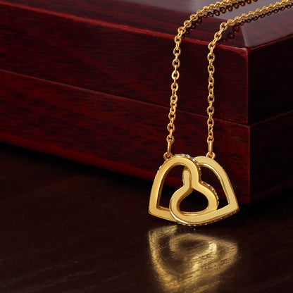 To My Mom, To Me You Are the World, Interlocking Hearts Necklace, Gift from Daughter
