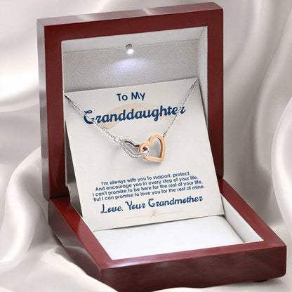To My Granddaughter, I Love You For The Rest Of My Life, Interlocking Hearts Necklace, Gift from Grandmother