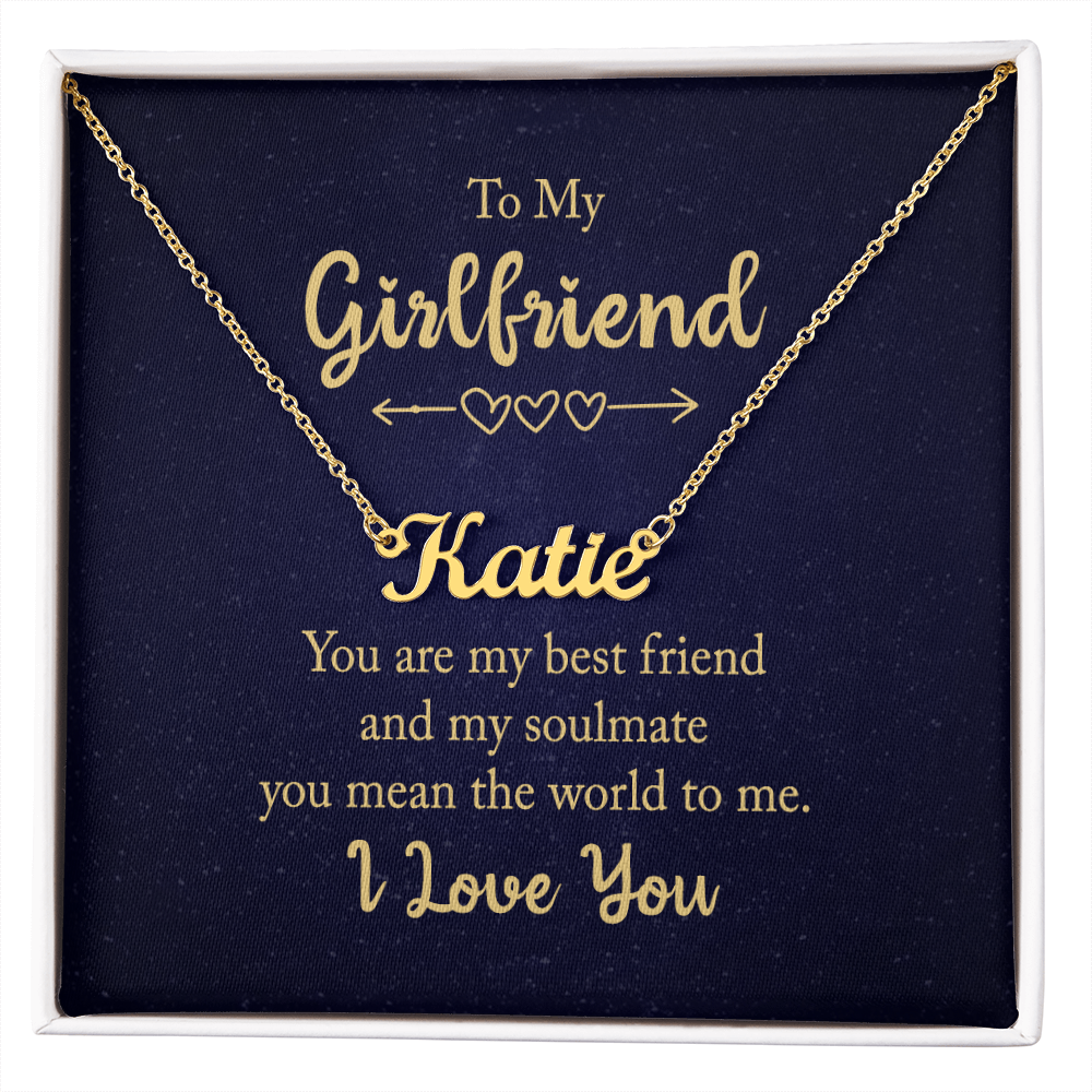 To My Girlfriend – “You Are My Best Friend & Soulmate” – Custom Name Necklace