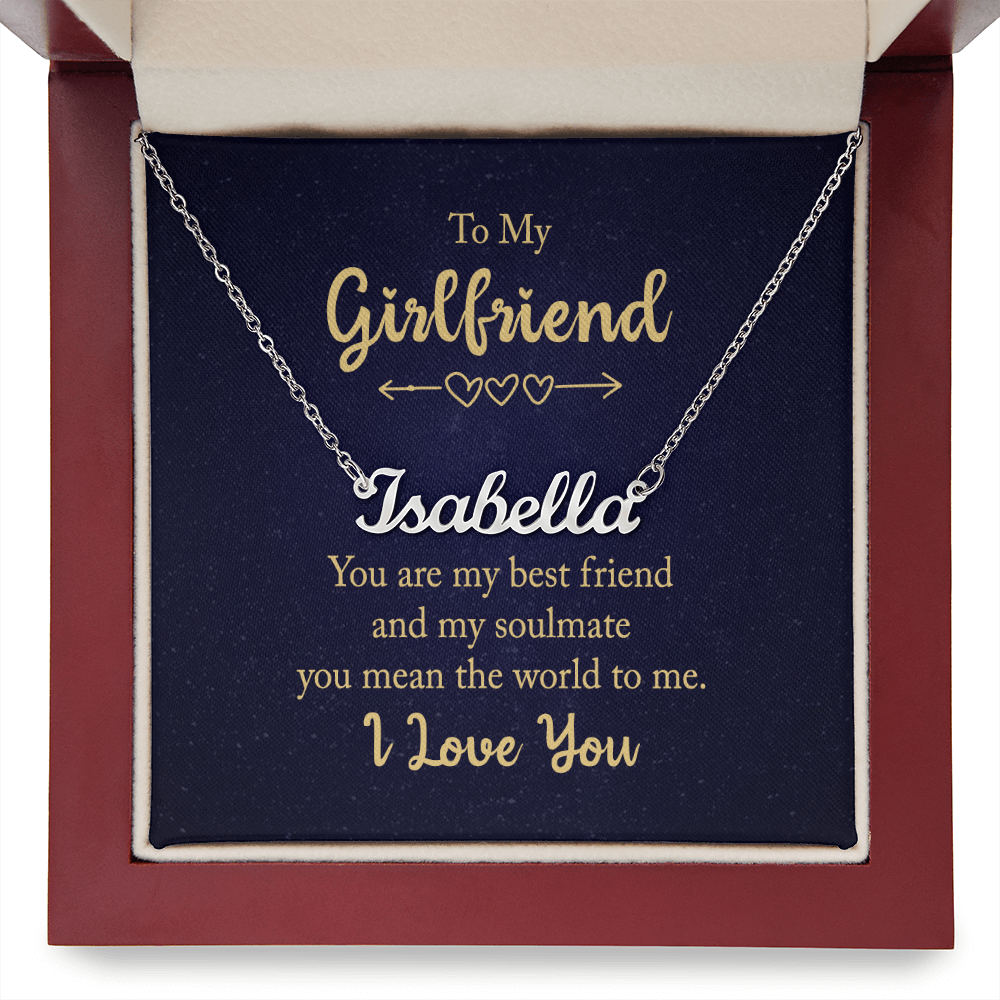 To My Girlfriend – “You Are My Best Friend & Soulmate” – Custom Name Necklace