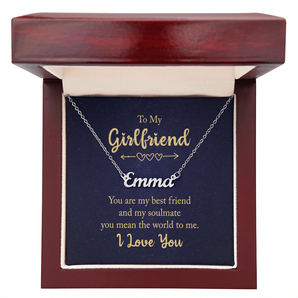To My Girlfriend – “You Are My Best Friend & Soulmate” – Custom Name Necklace