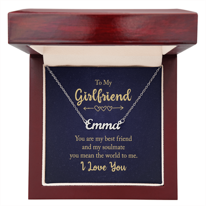 To My Girlfriend – “You Are My Best Friend & Soulmate” – Custom Name Necklace