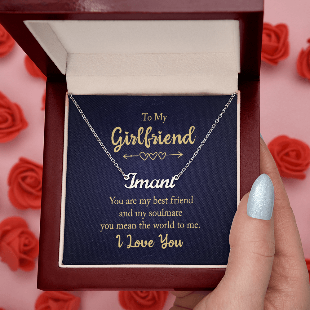 To My Girlfriend – “You Are My Best Friend & Soulmate” – Custom Name Necklace