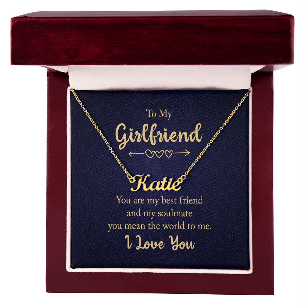 To My Girlfriend – “You Are My Best Friend & Soulmate” – Custom Name Necklace