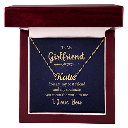 To My Girlfriend – “You Are My Best Friend & Soulmate” – Custom Name Necklace