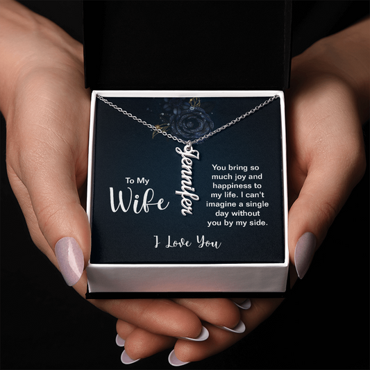 To My Wife – “I Love You” Custom Name Necklace from Husband