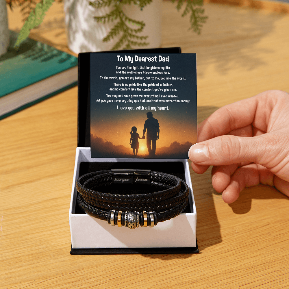 To My Dad, You are the light that brightens my life Bracelet, Gift from Daughter