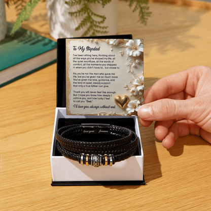 To My Stepdad, You Stepped In When You Didn't Have To, Bracelet, Gift from Daughter
