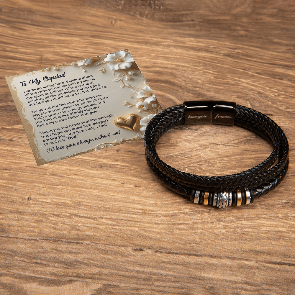 To My Stepdad, You Stepped In When You Didn't Have To, Bracelet, Gift from Daughter