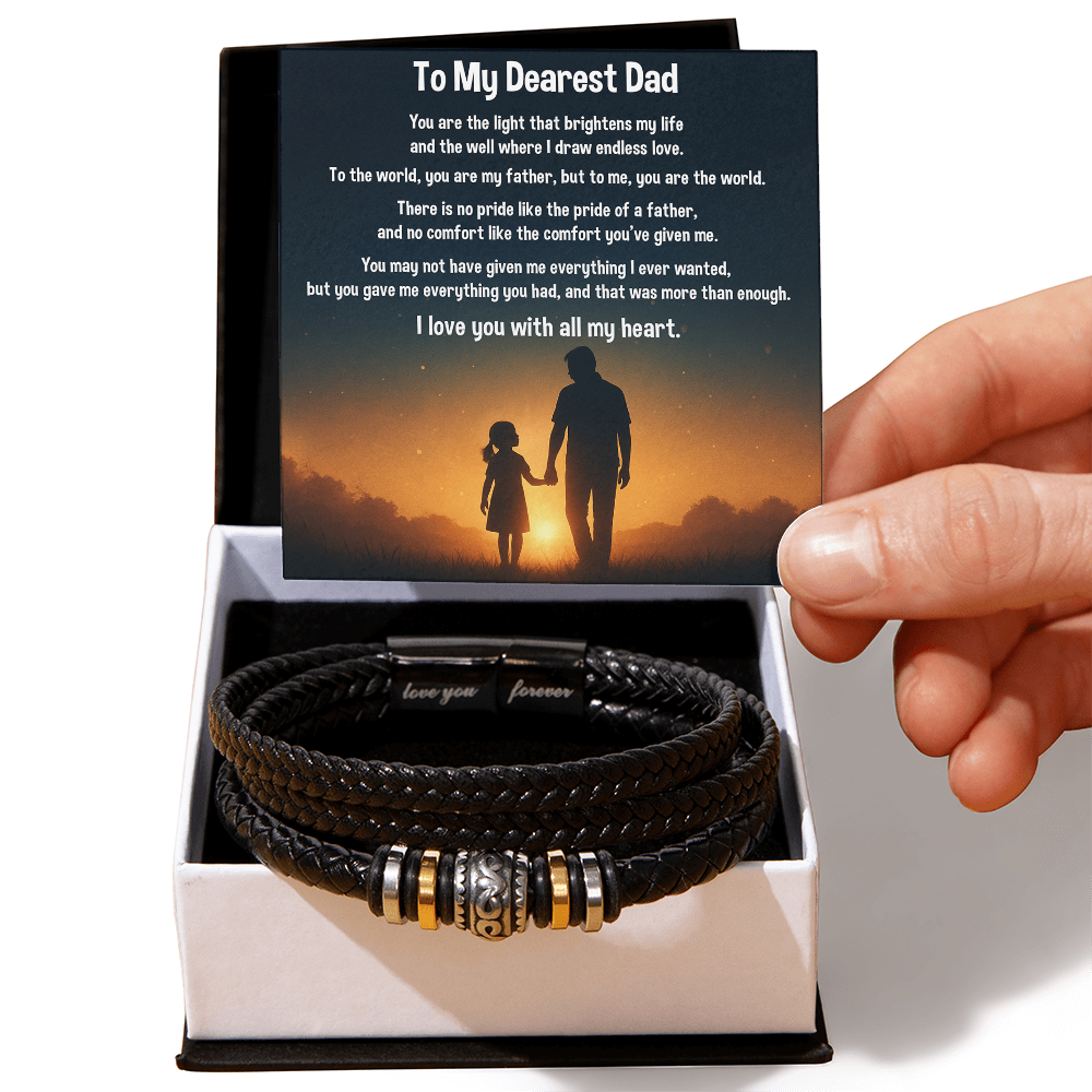 To My Dad, You are the light that brightens my life Bracelet, Gift from Daughter