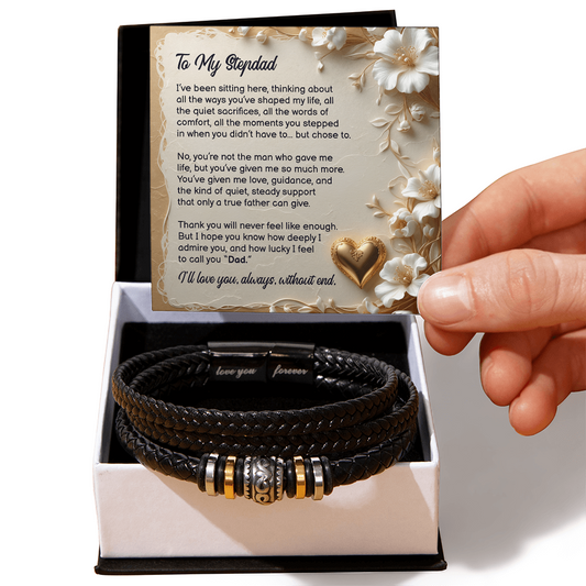 To My Stepdad, You Stepped In When You Didn't Have To, Bracelet, Gift from Daughter