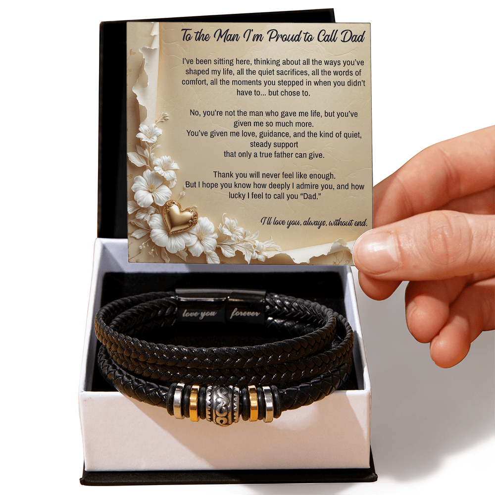 To My Stepdad, I'm Proud to Call you Dad, Bracelet, Gift from Daughter