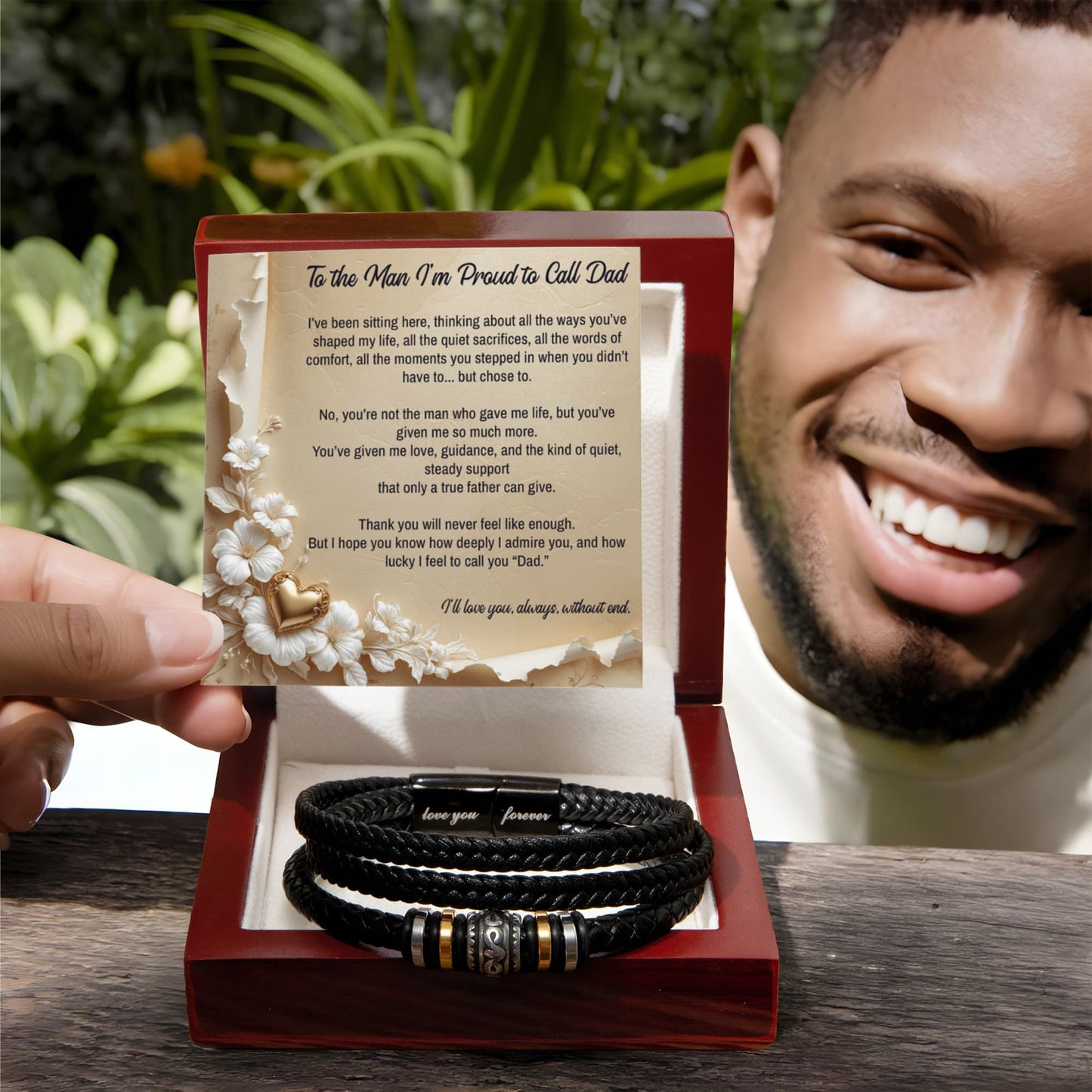To My Stepdad, I'm Proud to Call you Dad, Bracelet, Gift from Daughter