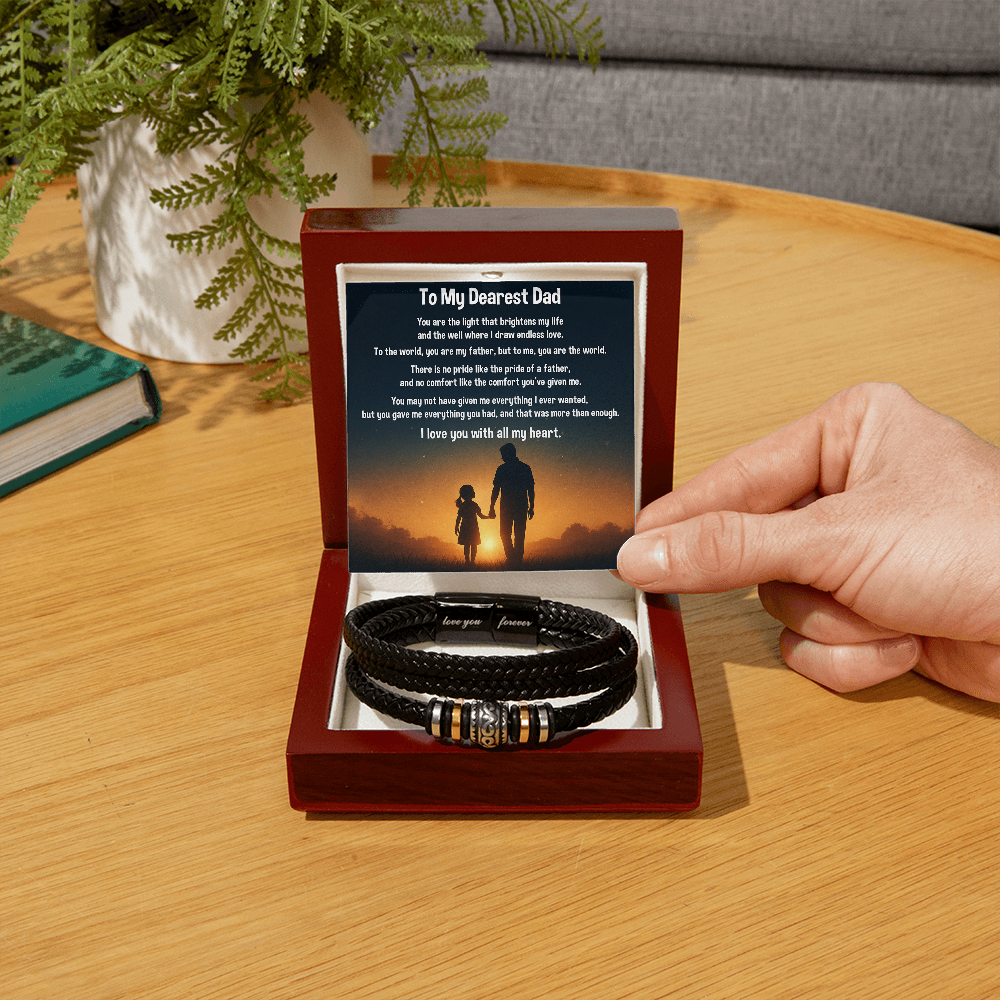 To My Dad, You are the light that brightens my life Bracelet, Gift from Daughter