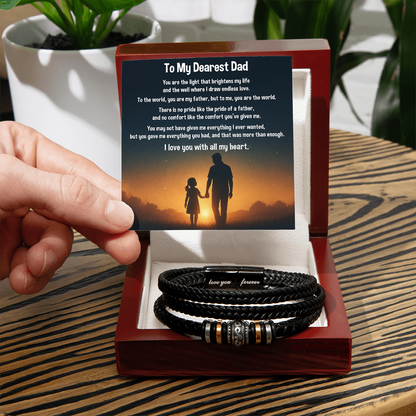 To My Dad, You are the light that brightens my life Bracelet, Gift from Daughter