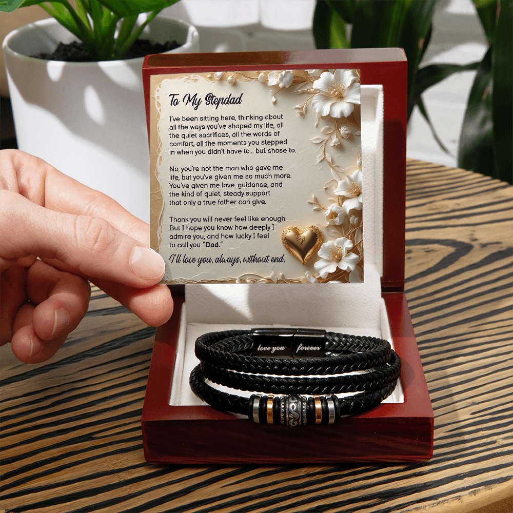 To My Stepdad, You Stepped In When You Didn't Have To, Bracelet, Gift from Daughter