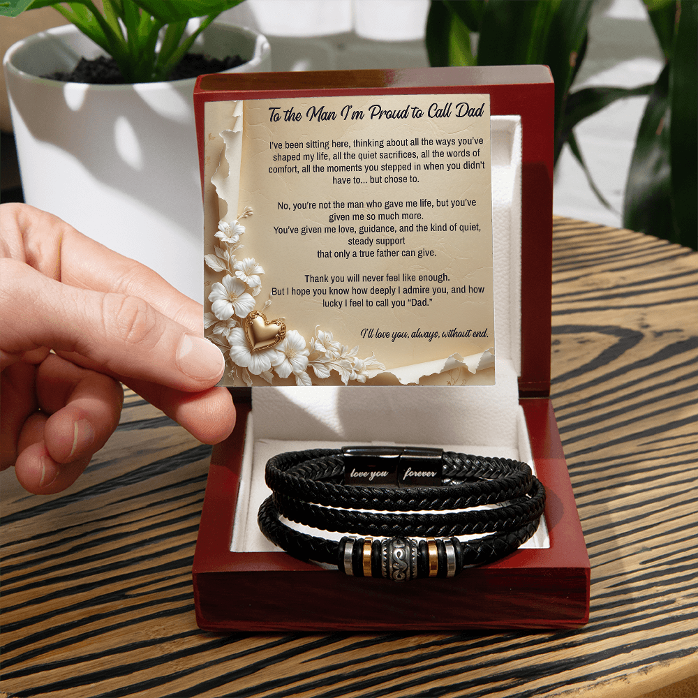 To My Stepdad, I'm Proud to Call you Dad, Bracelet, Gift from Daughter