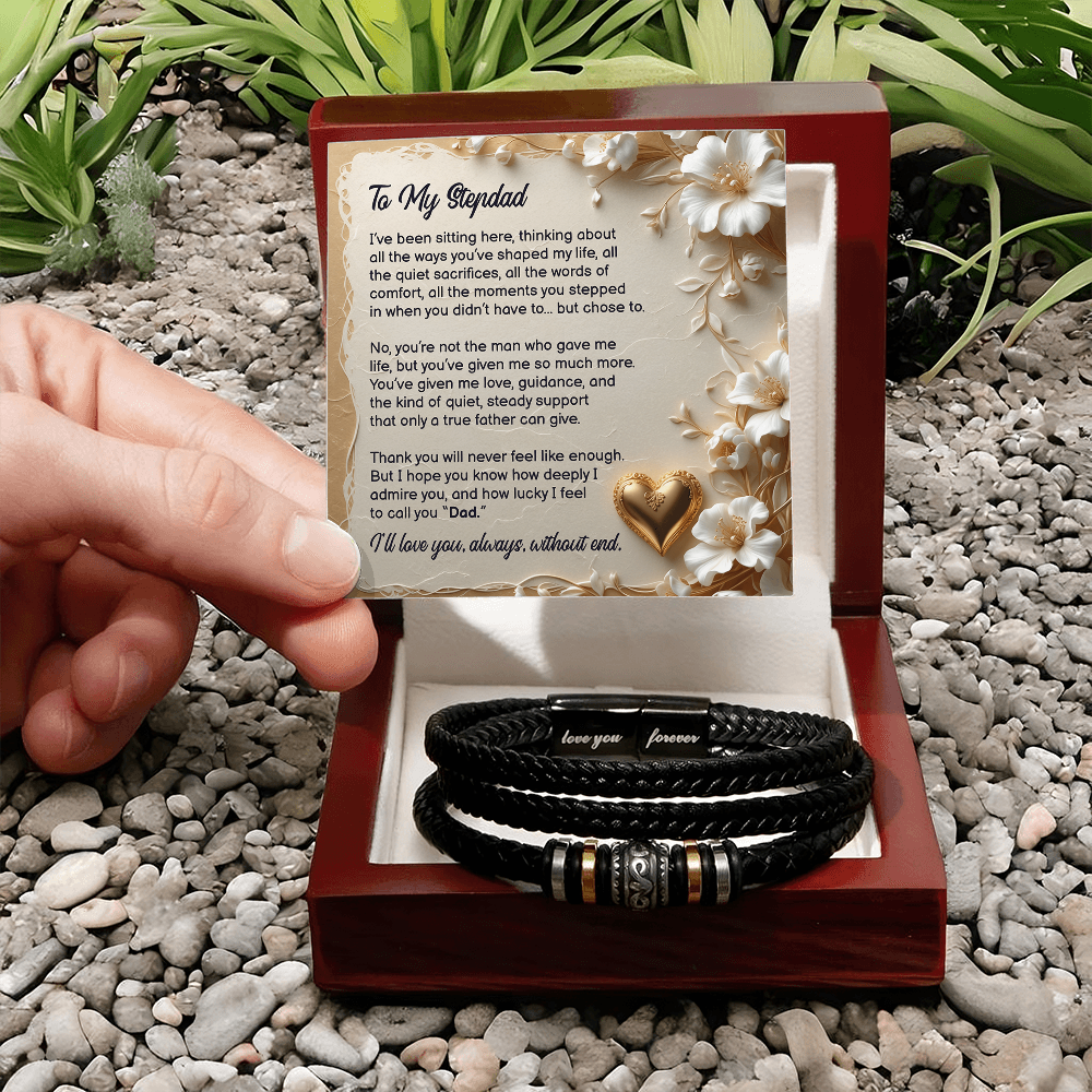 To My Stepdad, You Stepped In When You Didn't Have To, Bracelet, Gift from Daughter