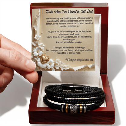 To My Stepdad, I'm Proud to Call you Dad, Bracelet, Gift from Daughter