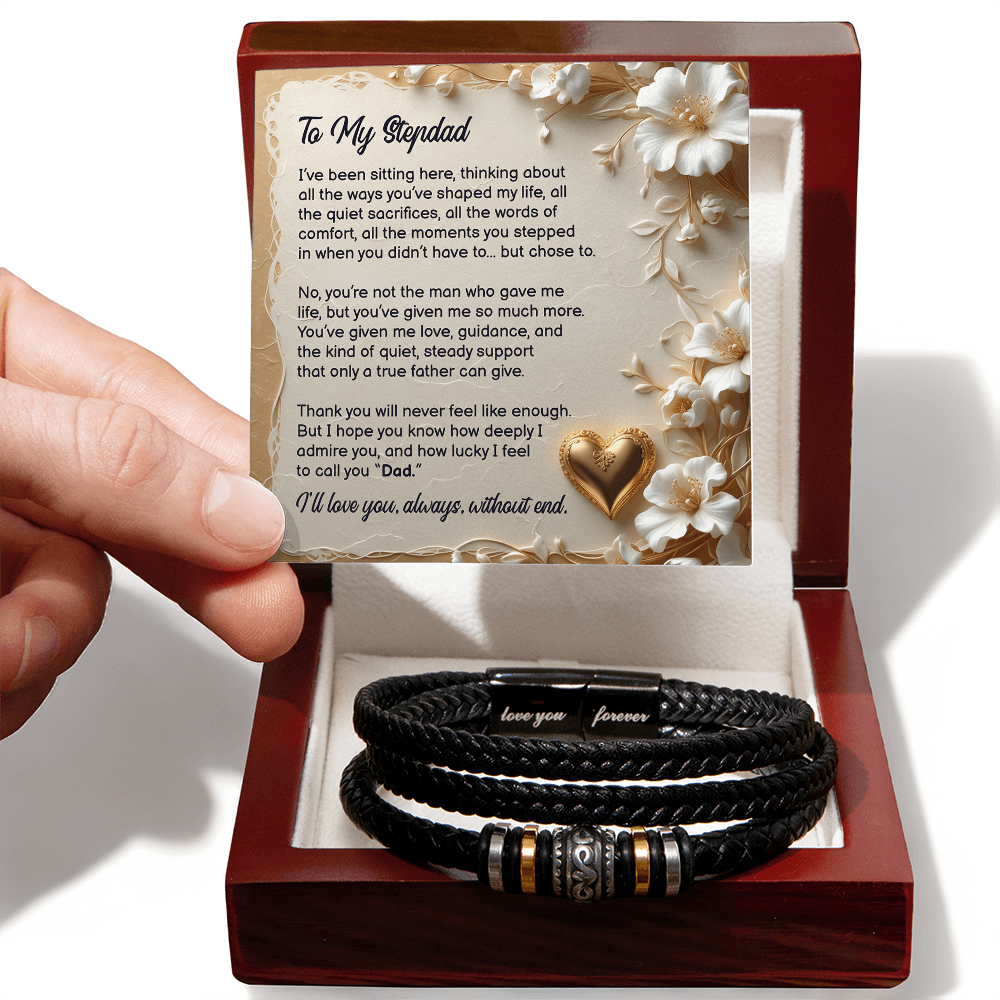 To My Stepdad, You Stepped In When You Didn't Have To, Bracelet, Gift from Daughter