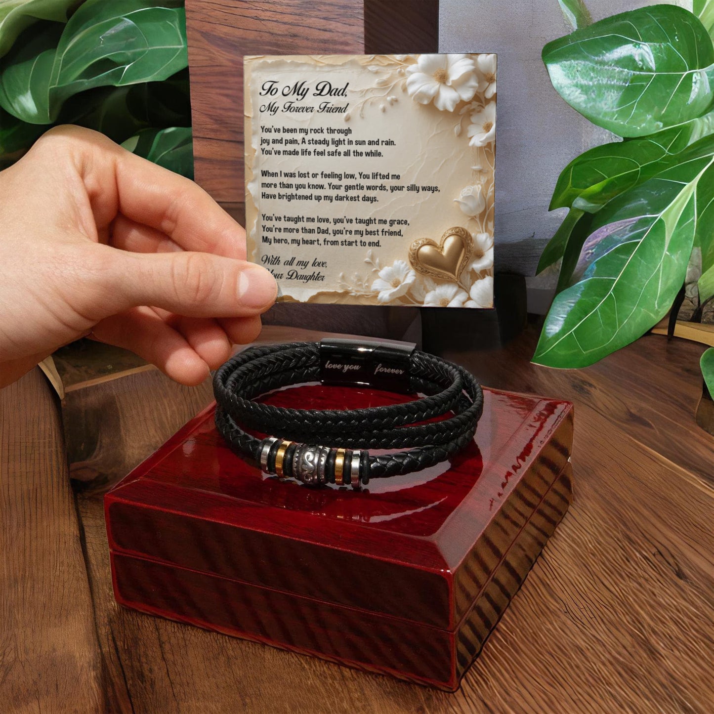 To My Dad, You're My Forever Friend, Bracelet, Gift from Daughter