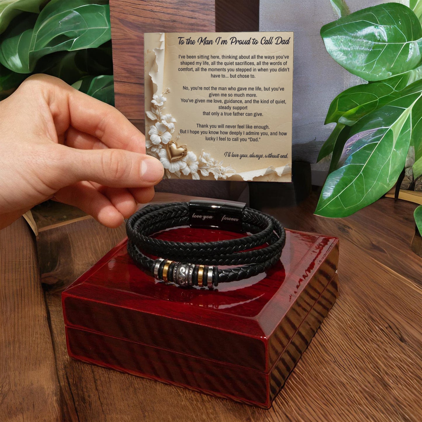 To My Stepdad, I'm Proud to Call you Dad, Bracelet, Gift from Daughter