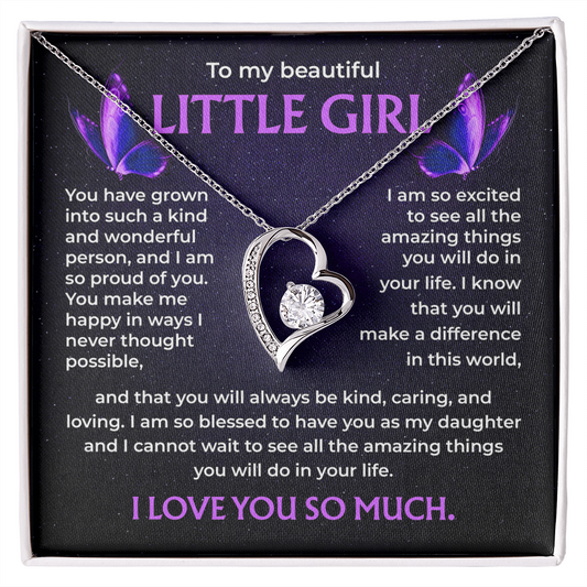 To My Beautiful Little Girl, “I Love You So Much” Forever Love Necklace from Mom or Dad