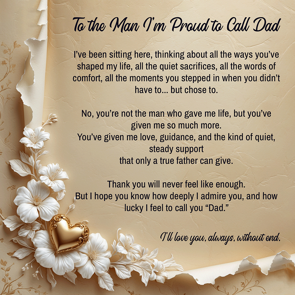 To My Stepdad, I'm Proud to Call you Dad, Bracelet, Gift from Daughter